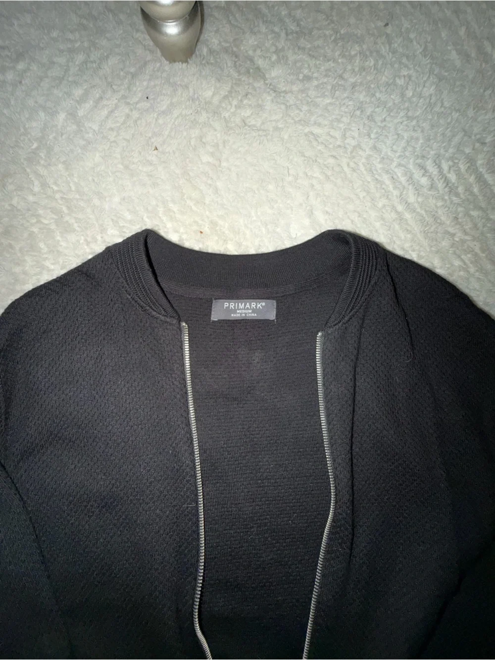 Men's medium PRIMARK Black Zip-Front Sweater